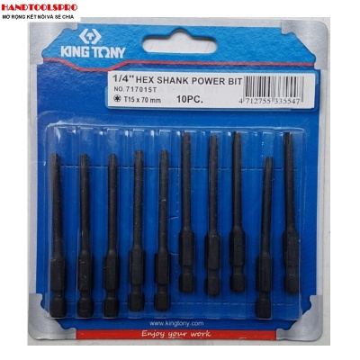 Mũi xiết vít bông T15 dài 70mm Kingtony 717015T ( vĩ 10 cây)