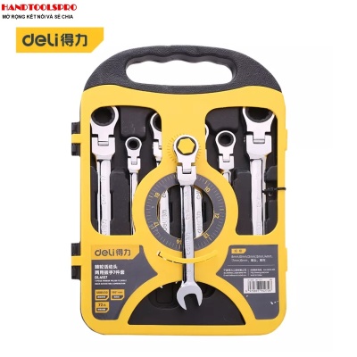 8-19mm Bộ 7 cờ lê vòng miệng tự động lắt lèo DELI DL4107