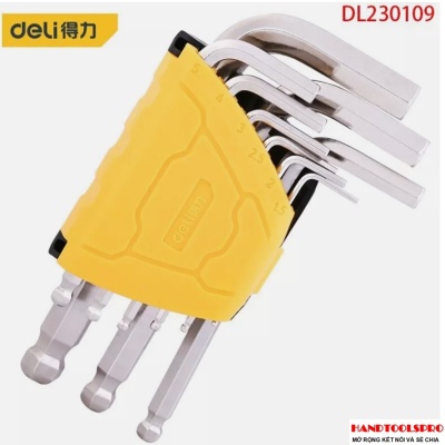 Bộ lục giác bi ngắn 9 chi tiết 1.5-10mm DELI DL230109