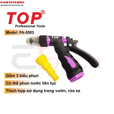 Vòi Xịt Tưới Cây, Rửa Xe 1 Tia (3 Kiểu Phun) TOP (Không Kèm Dây) - FA-5503